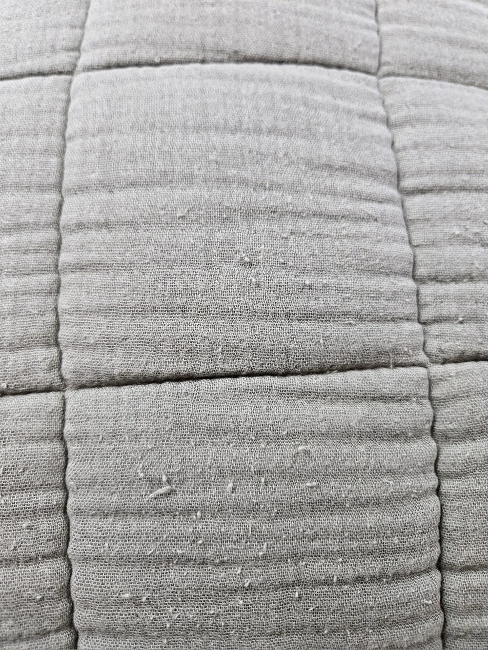 QUINCE Organic Cotton Gauze Box Quilt Set King/Cal King Olive 0907
